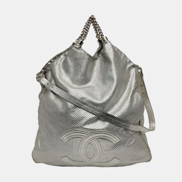 RODEO DRIVE Extra Large Calfskin Silver