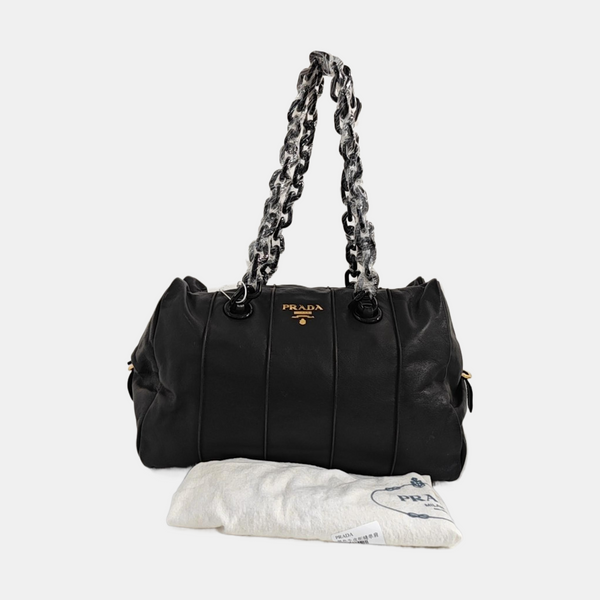 Quilted Calfskin Shoulder Bag Black
