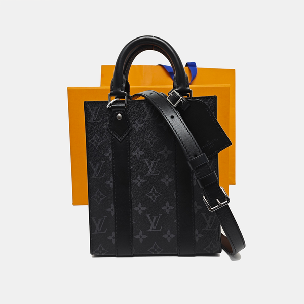 SAC PLAT Monogram Coated Canvas Black