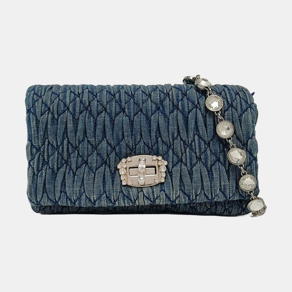 Crystal Quilted Denim Blue