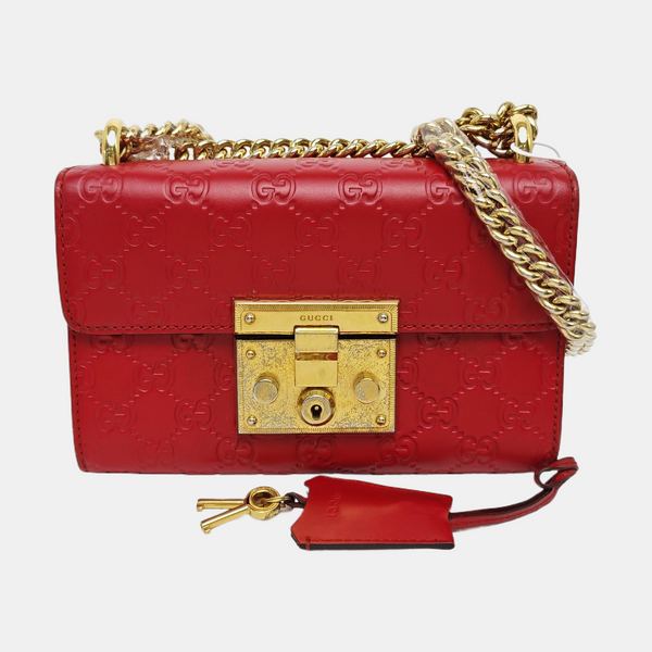 Padlock Small Monogram Calfskin Red
