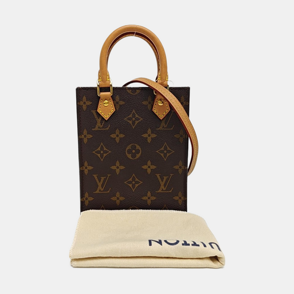SAC PLAT Mini Monogram Coated Canvas Brown