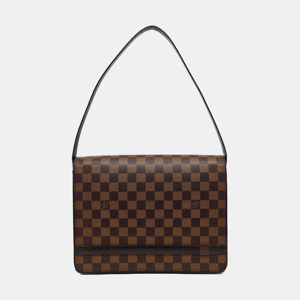 TRIBECA Damier Ebene Coated Canvas Brown