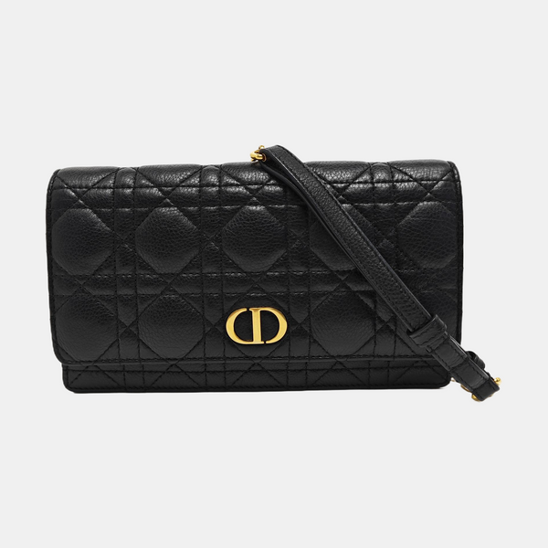 Dior Caro Piel de becerro acolchada negra
