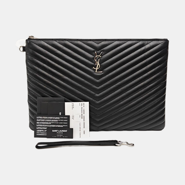 Quilted Calfskin Clutch Black