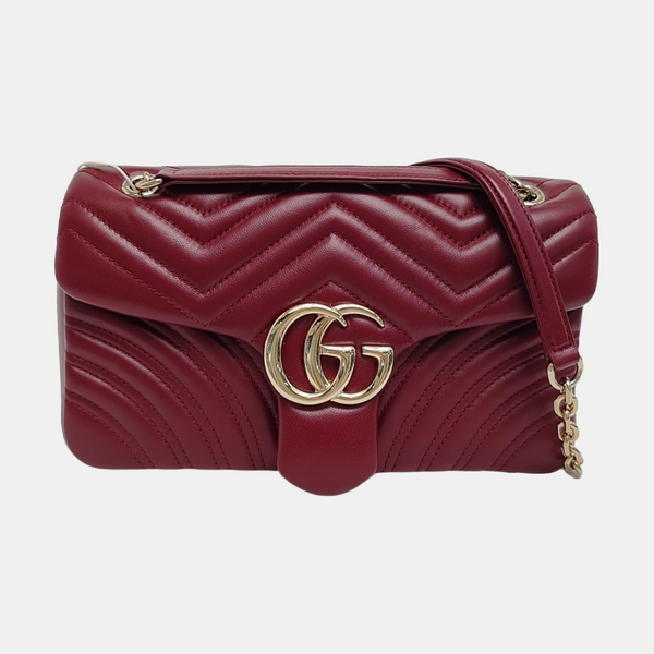 GG Marmont Medium Quilted Lambskin Red