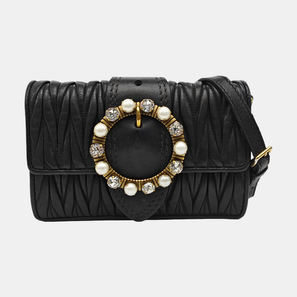 Matelassé Quilted Lambskin Black