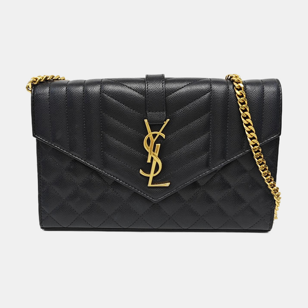 MONOGRAM Medium Chevron Calfskin Black