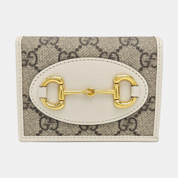 Horsebit 1955 Small Monogram Coated Canvas Beige Wallet