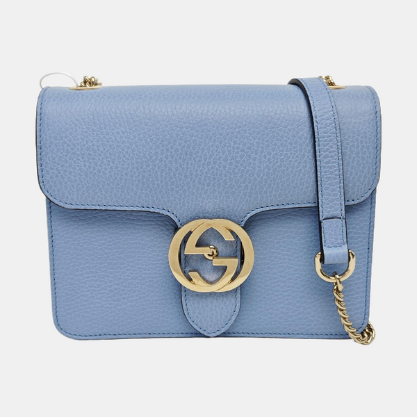 Interlocking G Small Calfskin Blue