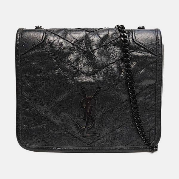 NIKI Mini Chevron Calfskin Black