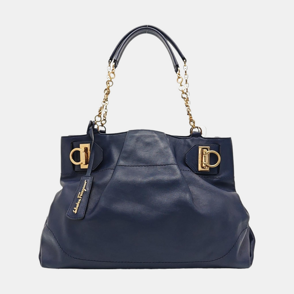 Calfskin Tote Bag Blue