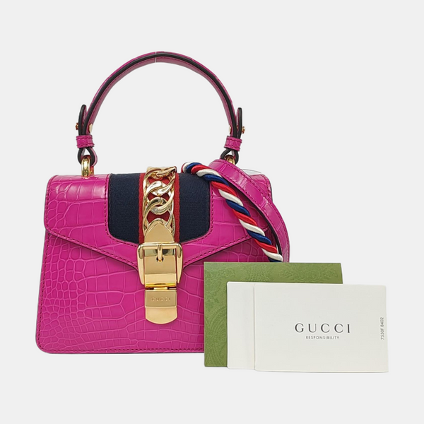 Sylvie Mini Crocodile Red