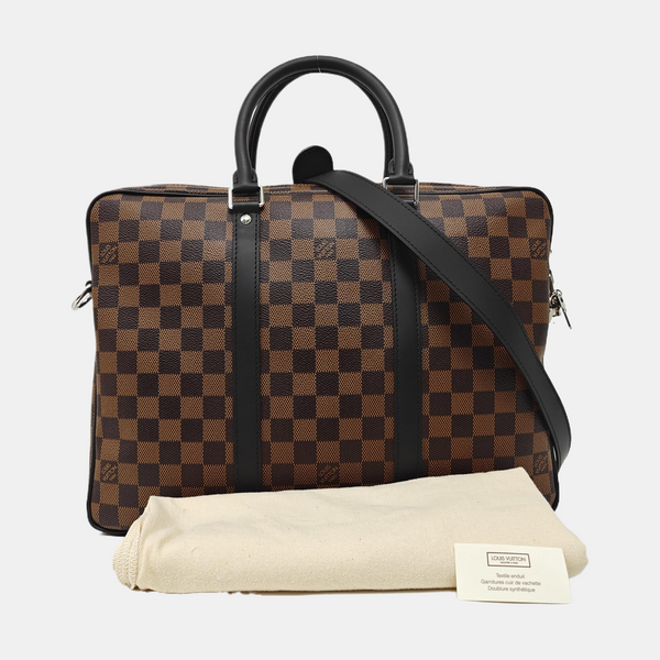 PORTE-DOCUMENTS PM Damier Ebene Coated Canvas Brown