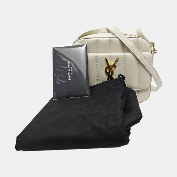 Quilted Calfskin Shoulder Bag White