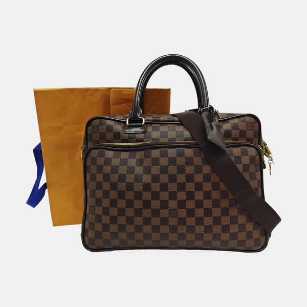 ICARE Damier Ebene Coated Canvas Brown