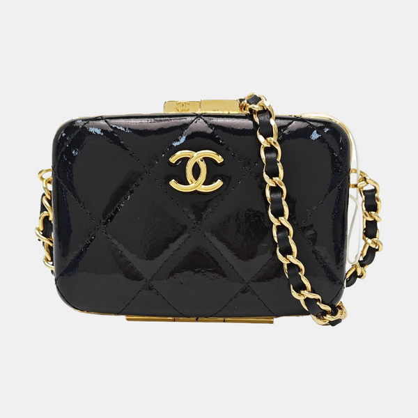 Quilted Lambskin Shoulder Bag Black