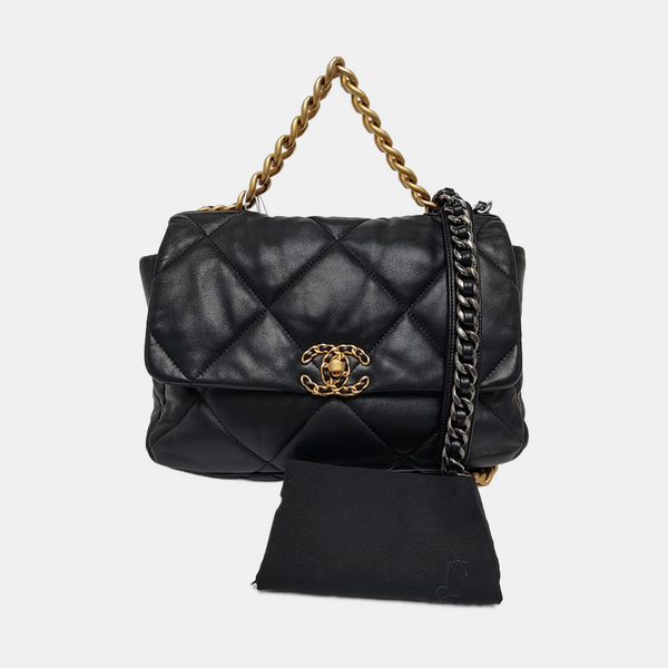 CHANEL 19 Medium Quilted Lambskin Black