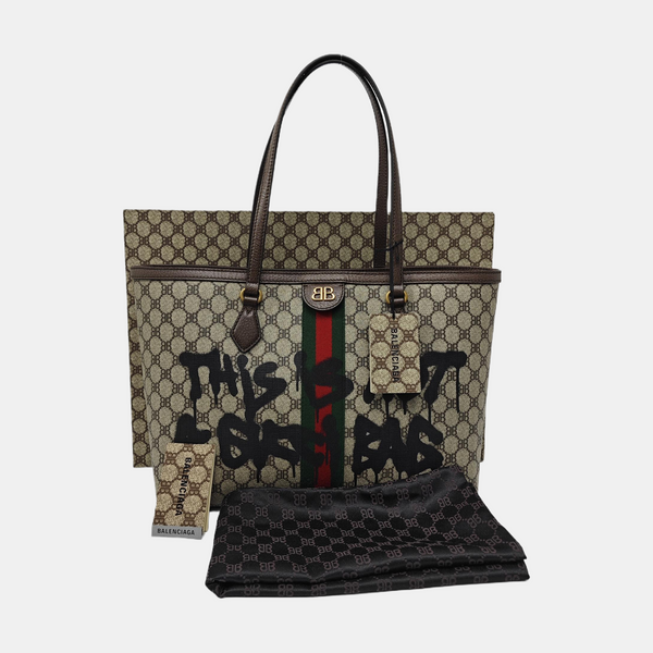 Coated Canvas Tote Bag Brown