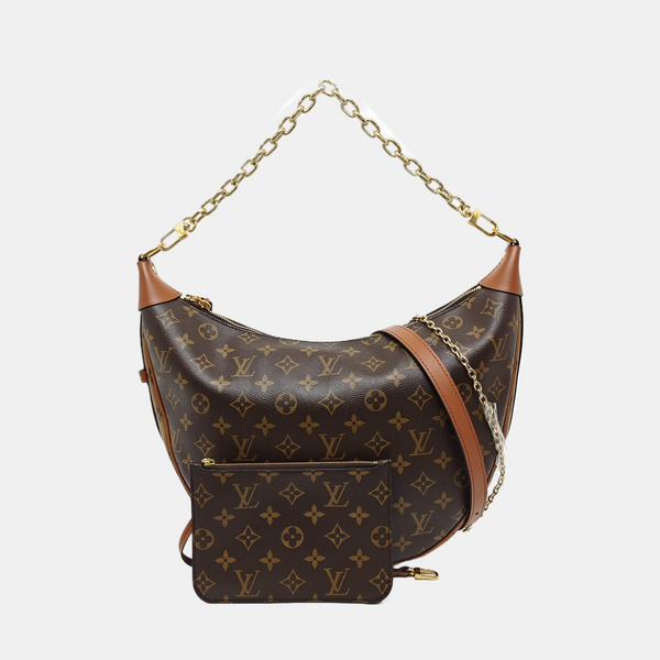 LOOP HOBO Monogram Coated Canvas Brown
