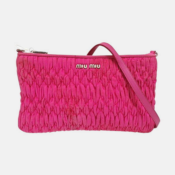 Quilted Fabric Shoulder Bag Red