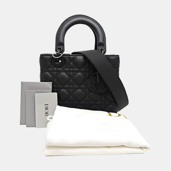 Lady Dior Small Cannage Calfskin Black