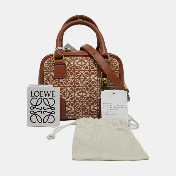 Authenticated pre-owned Amazona Mini Fabric Brown - Shoulder Bag at Looply