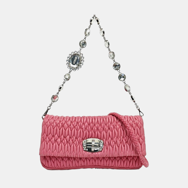 Crystal Quilted Lambskin Pink