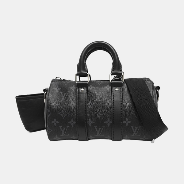 KEEPALL 25 Monogram Coated Canvas Black