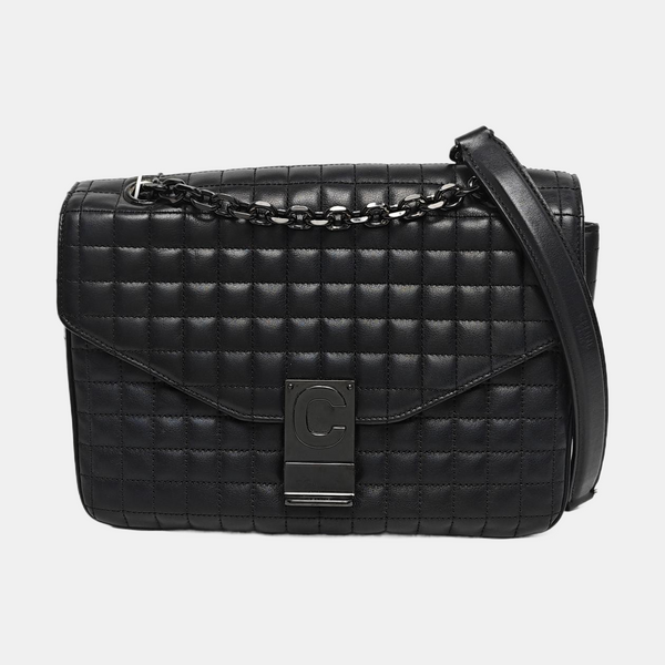 C Medium Quilted Calfskin Black