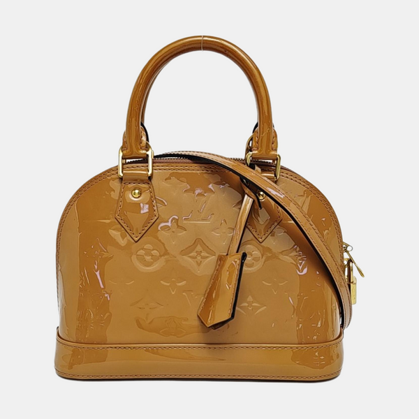 Authenticated pre-owned ALMA Monogram Patent Leather Yellow - Shoulder Bag at Looply