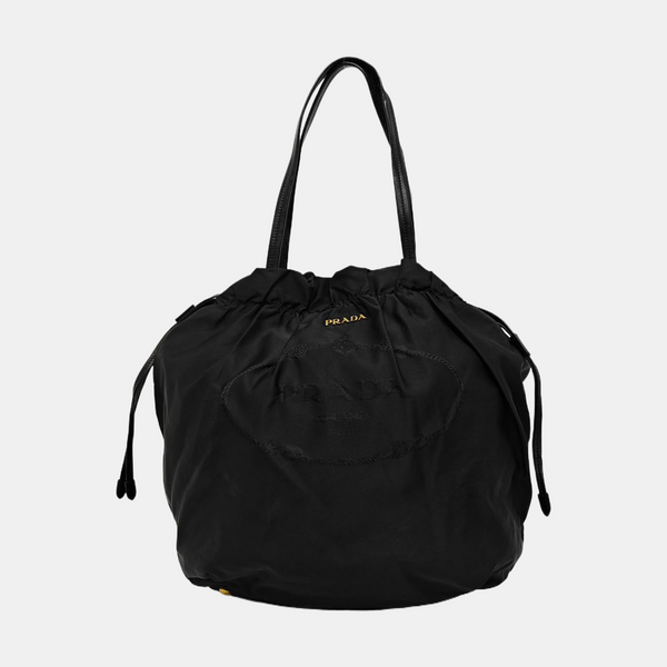 Nylon Top Handle Bag Black