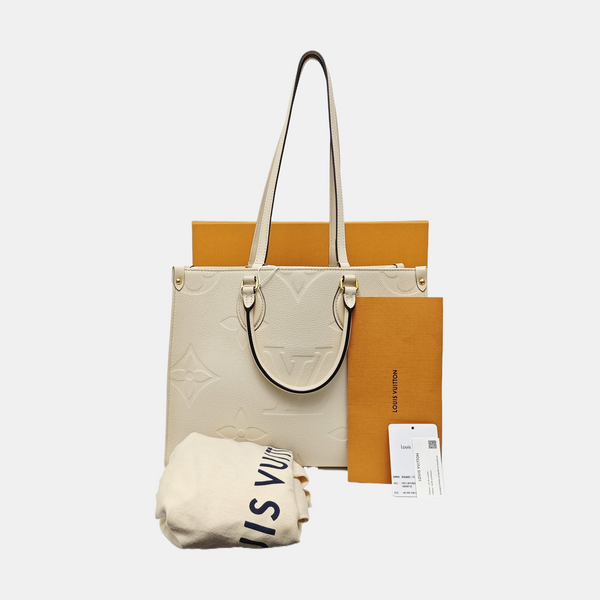 ONTHEGO MM Monogram Calfskin Beige