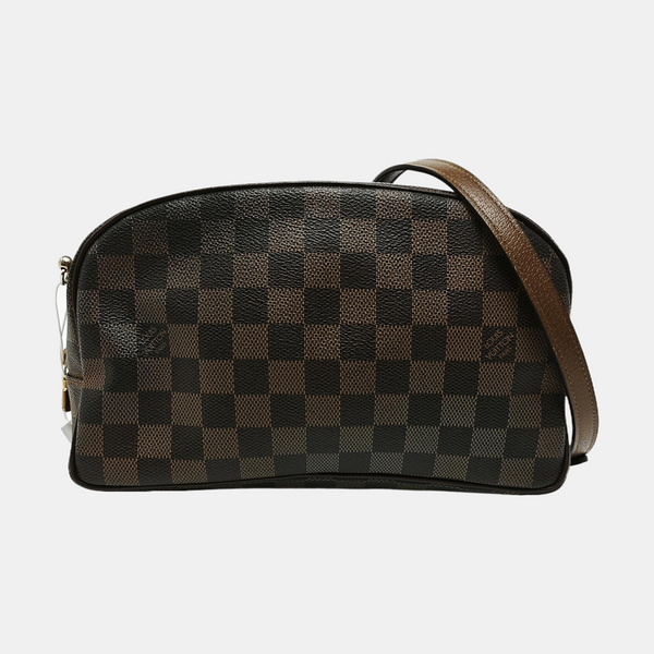 Damier Ebene Coated Canvas Shoulder Bag 25 Brown
