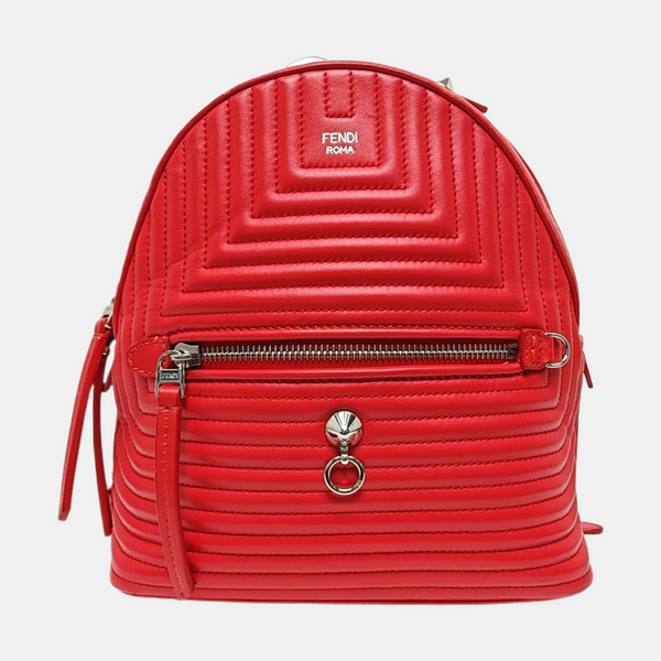 Quilted Calfskin Backpack Red