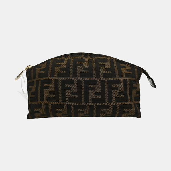 Monogram Fabric Clutch Brown