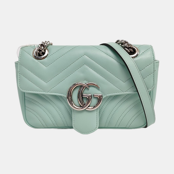 GG Marmont Small Quilted Calfskin Green