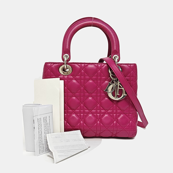 Lady Dior Medium Cannage Lambskin Red