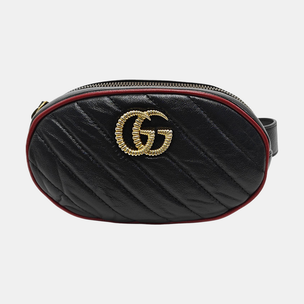 GG Marmont Super Mini Quilted Calfskin Black