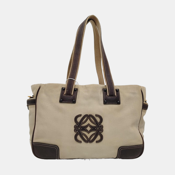 Canvas Top Handle Bag Beige