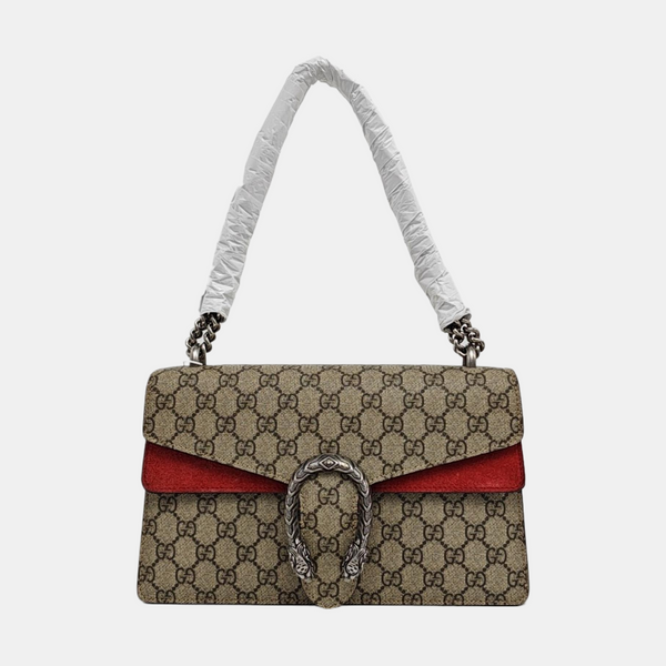 Dionysus Small Monogram Coated Canvas Beige