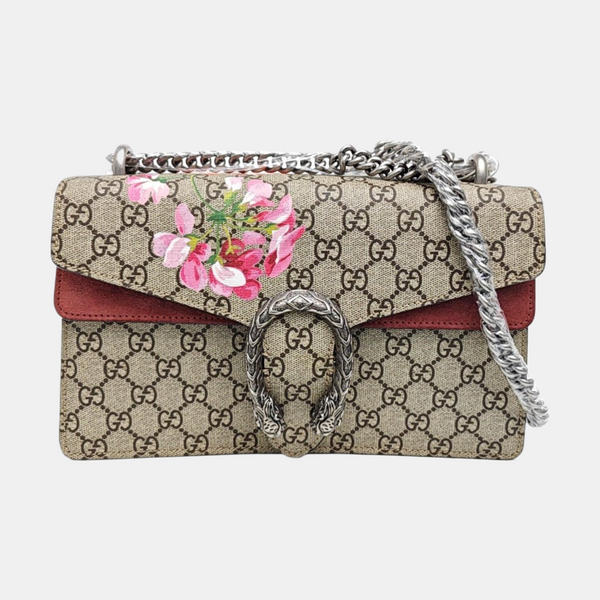 Dionysus Small Monogram Coated Canvas Beige