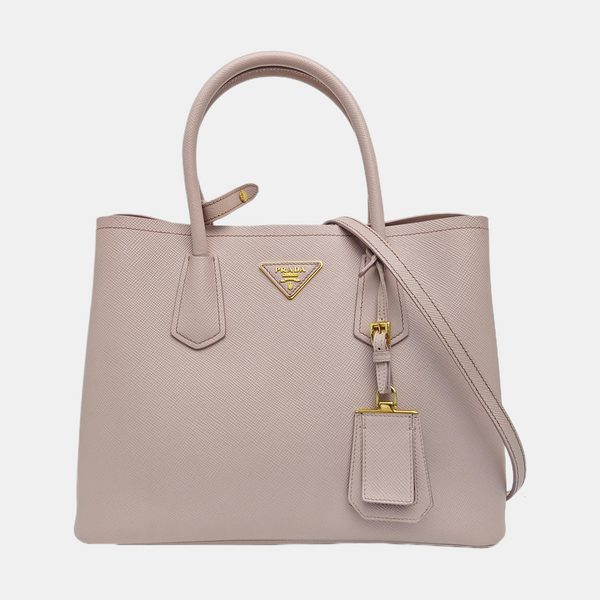 Double Medium Saffiano Calfskin Pink