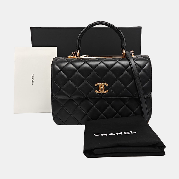 TRENDY CC Quilted Calfskin Black