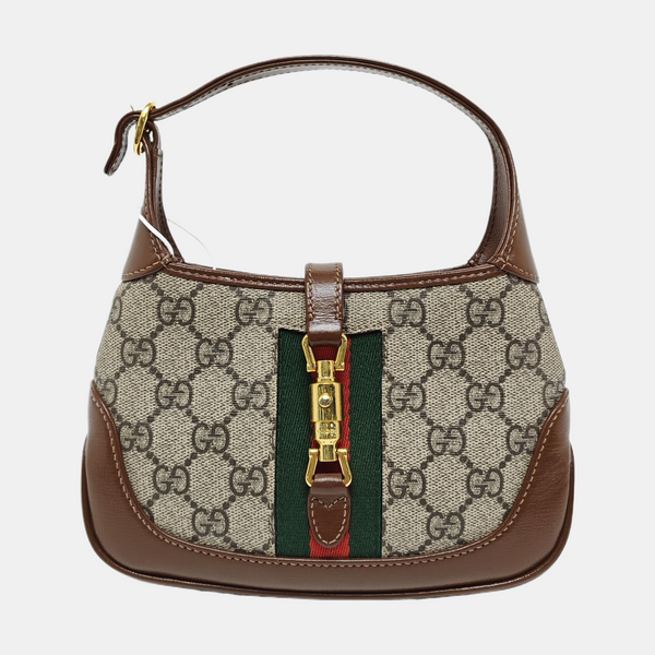 Authenticated pre-owned Jackie 1961 Mini Monogram Coated Canvas Beige - Top Handle Bag at Looply