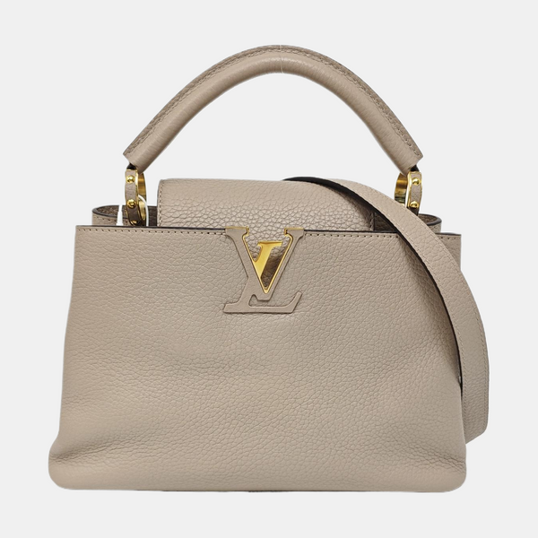 Authenticated pre-owned CAPUCINES BB Calfskin Grey - Shoulder Bag at Looply