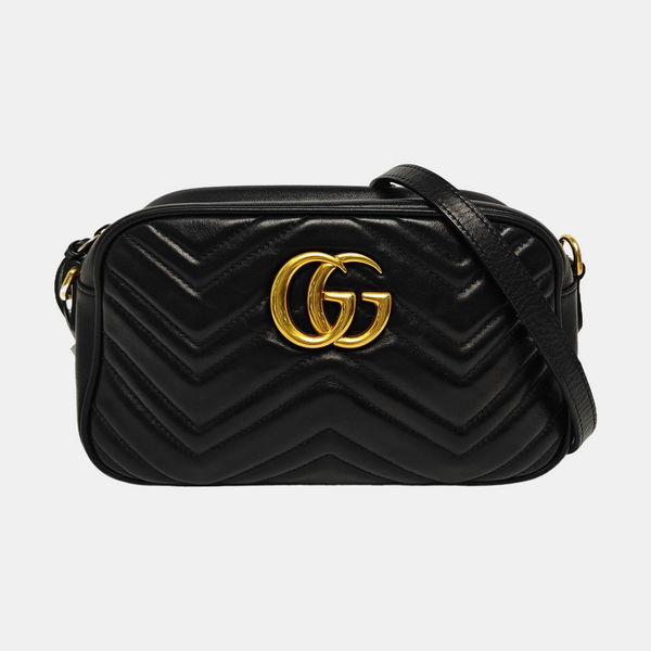 GG Marmont Small Quilted Calfskin Black
