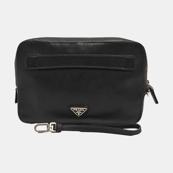 Saffiano Calfskin Clutch Black