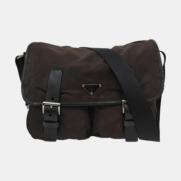Nylon Shoulder Bag Brown