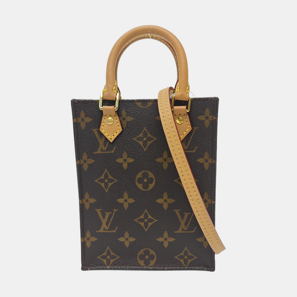 SAC PLAT Mini Monogram Coated Canvas Brown